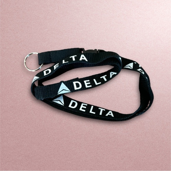 Delta Air Lines Official Black Lanyard Strap For ID & Keys New - Picture 5 of 16
